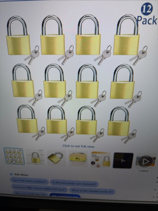 Unknown Other - 12-Pack Gold Padlock Set with Keys - Secure Everyday Use NWT